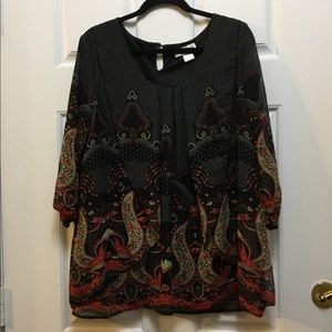 North Style 3/4 Sleeve Boho Blouse